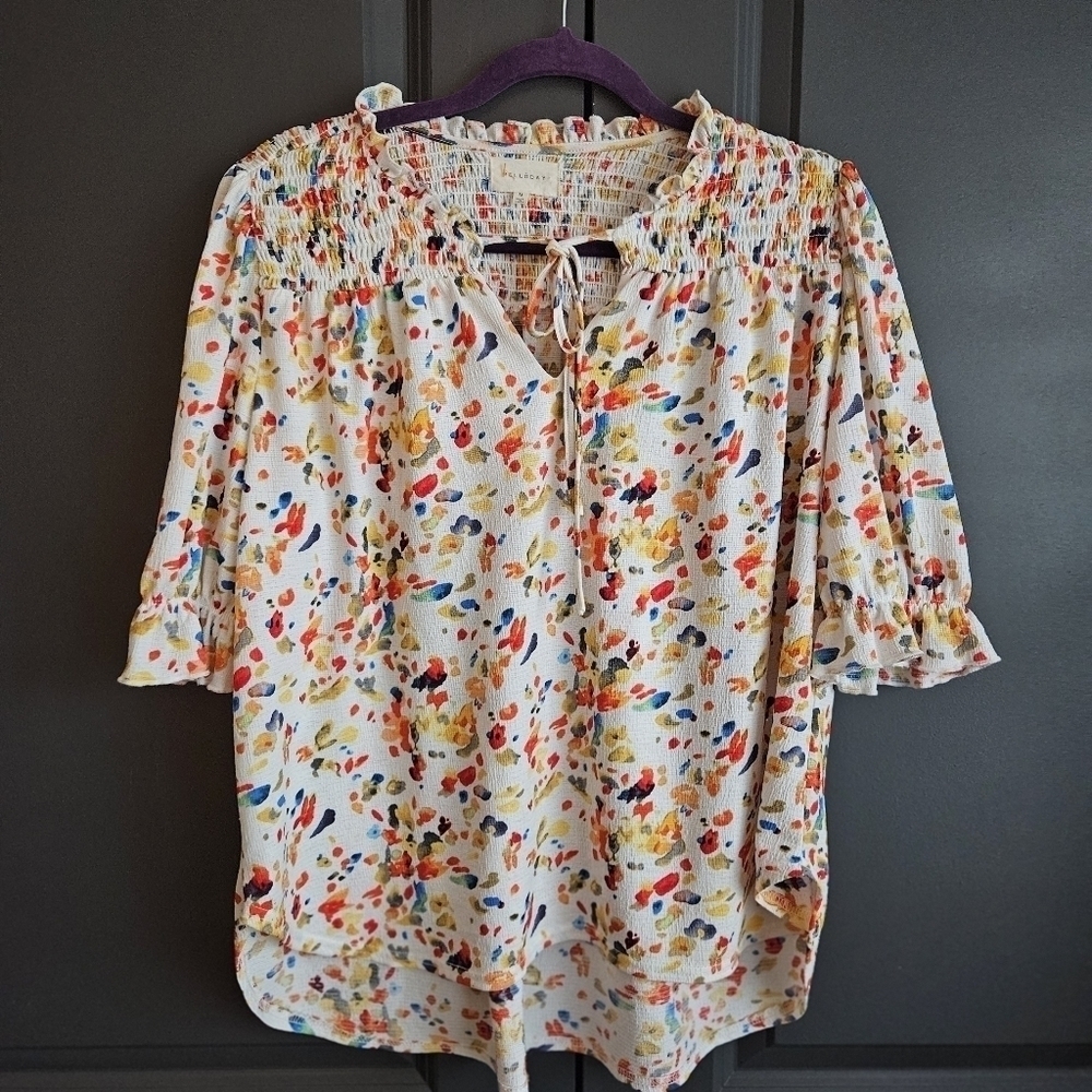 Melloday Womens Soft Floral Blouse Sz Med‎